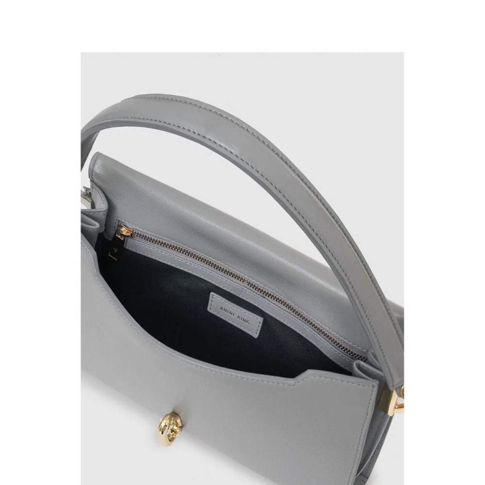 NEW ANINE BING colette bag in grey saffiano - Picture 4 of 12